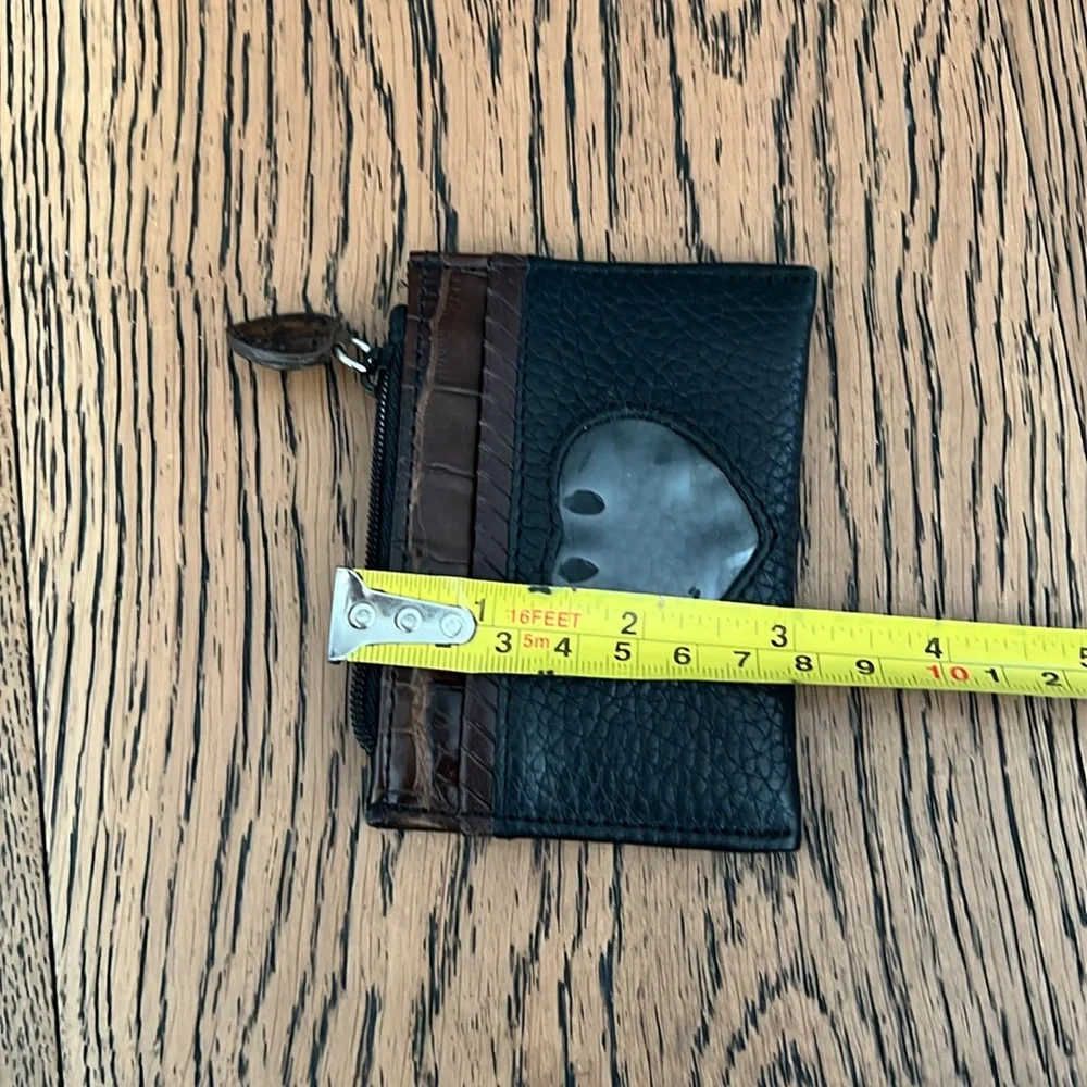 Vintage Brighton Black and Brown Heart Window Coin Pouch Card Holder